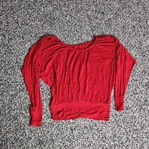 Women's Red Long Sleeve Top